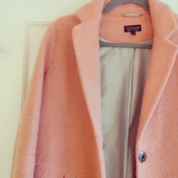 Topshop Boiled Wool Coral Coat - Picture 5 of 12